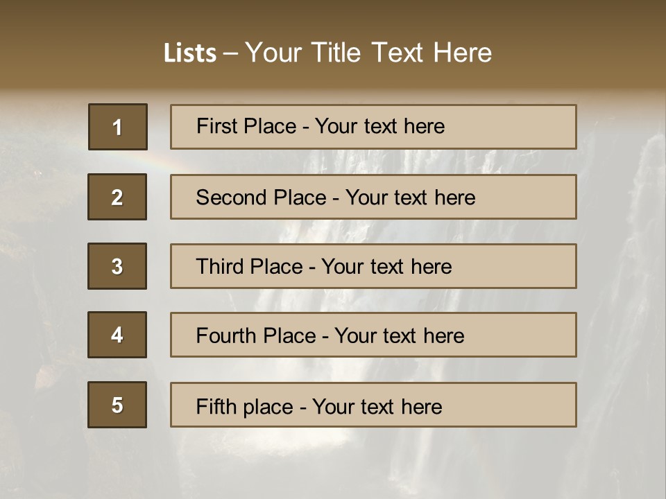 A Waterfall With A Rainbow In The Middle Of It PowerPoint Template