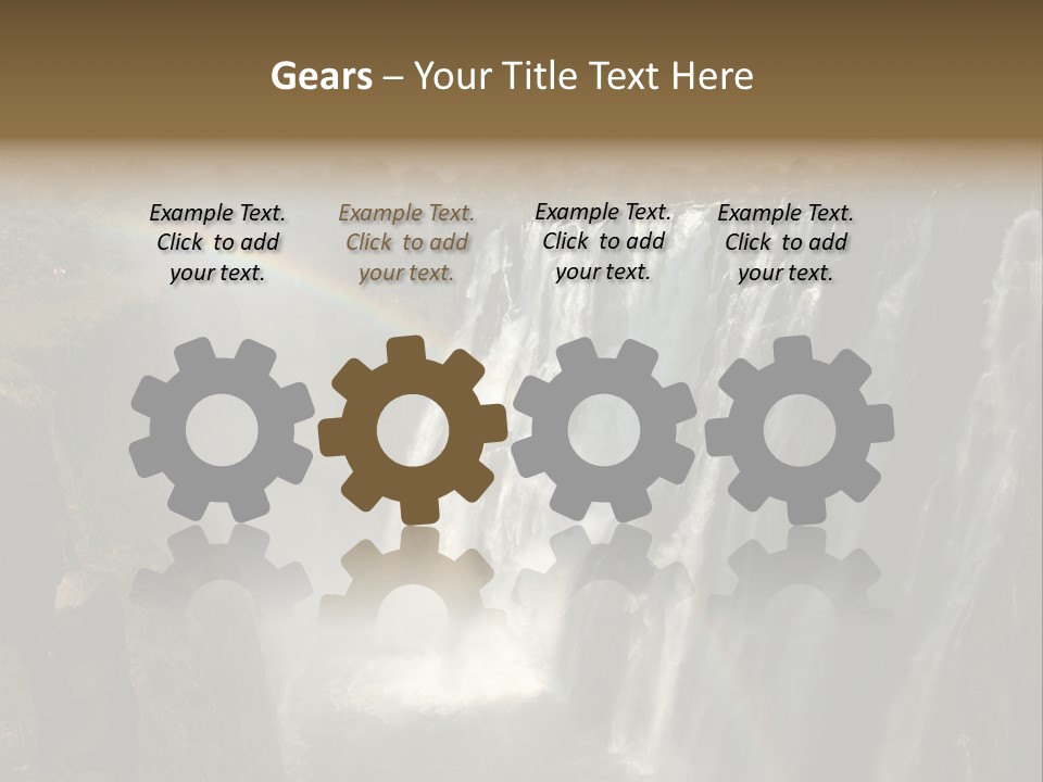 A Waterfall With A Rainbow In The Middle Of It PowerPoint Template