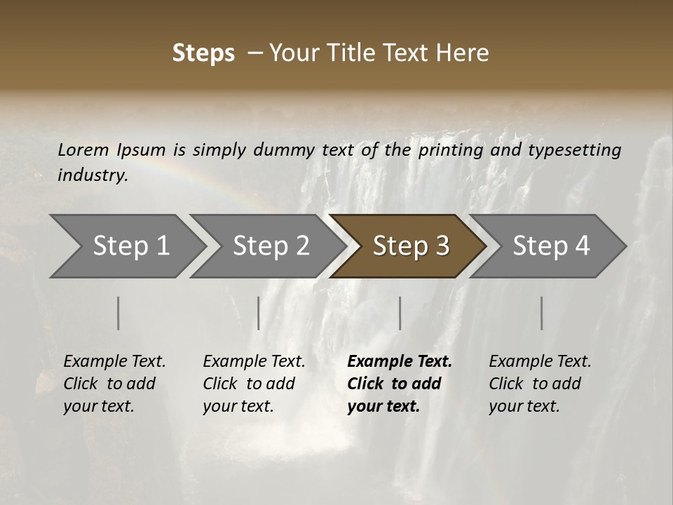 A Waterfall With A Rainbow In The Middle Of It PowerPoint Template