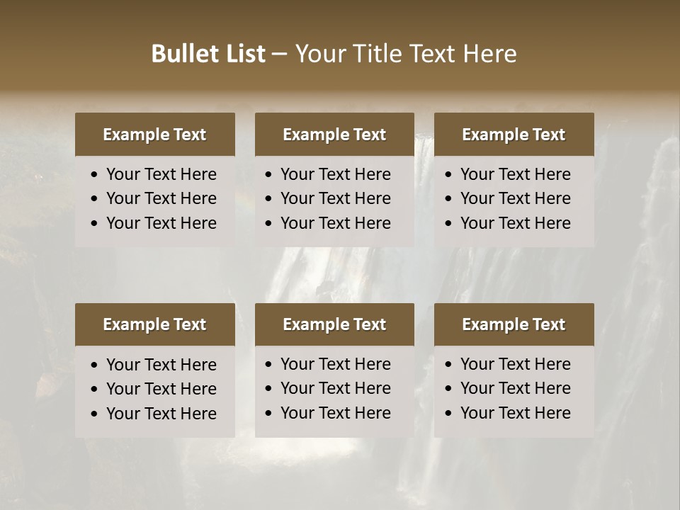 A Waterfall With A Rainbow In The Middle Of It PowerPoint Template