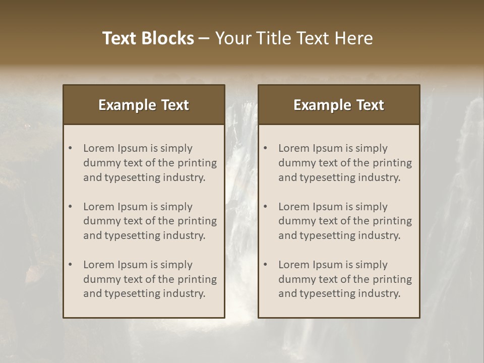A Waterfall With A Rainbow In The Middle Of It PowerPoint Template