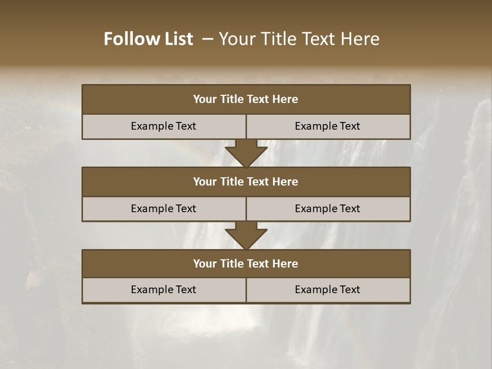 A Waterfall With A Rainbow In The Middle Of It PowerPoint Template
