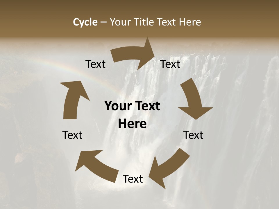 A Waterfall With A Rainbow In The Middle Of It PowerPoint Template