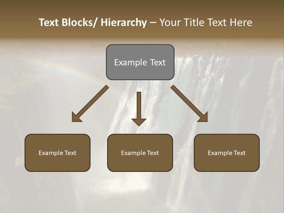 A Waterfall With A Rainbow In The Middle Of It PowerPoint Template