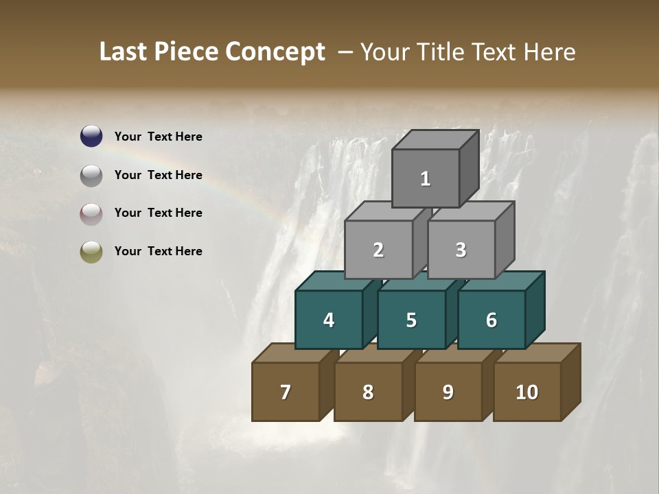 A Waterfall With A Rainbow In The Middle Of It PowerPoint Template