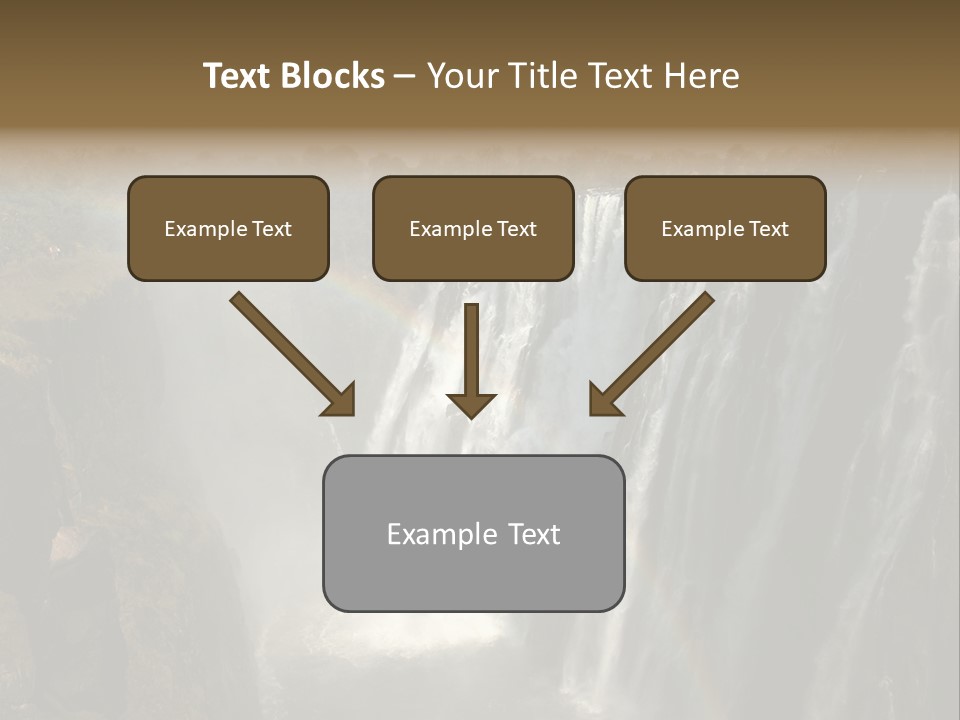 A Waterfall With A Rainbow In The Middle Of It PowerPoint Template