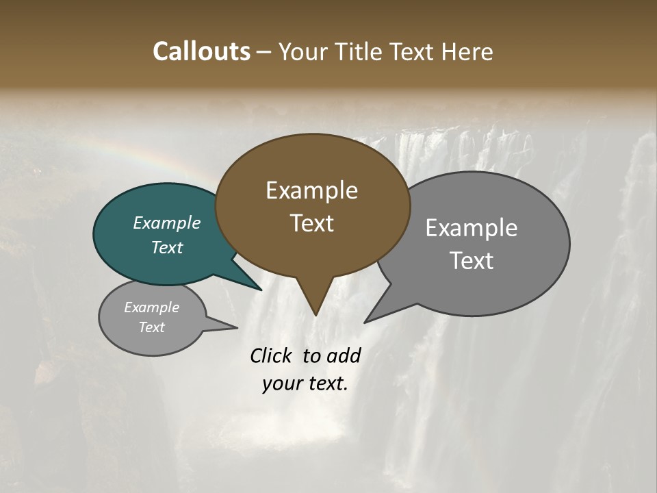 A Waterfall With A Rainbow In The Middle Of It PowerPoint Template