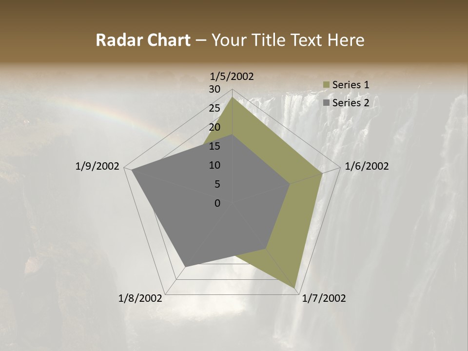 A Waterfall With A Rainbow In The Middle Of It PowerPoint Template