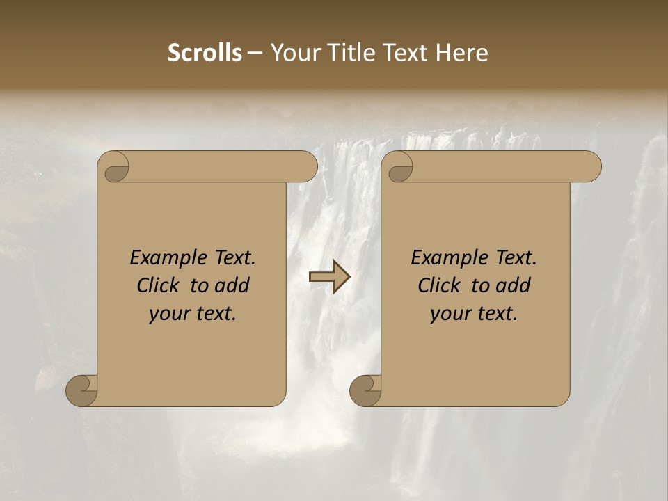 A Waterfall With A Rainbow In The Middle Of It PowerPoint Template