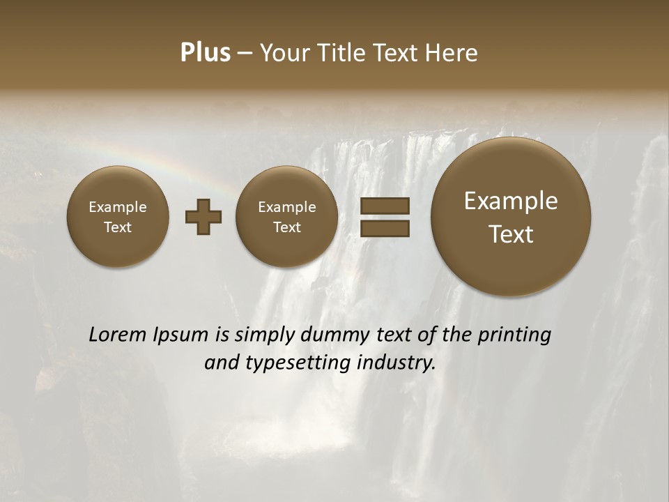 A Waterfall With A Rainbow In The Middle Of It PowerPoint Template