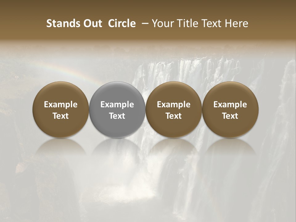 A Waterfall With A Rainbow In The Middle Of It PowerPoint Template