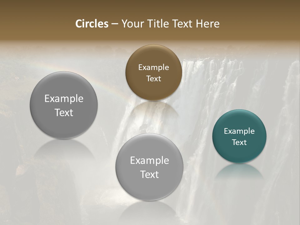 A Waterfall With A Rainbow In The Middle Of It PowerPoint Template