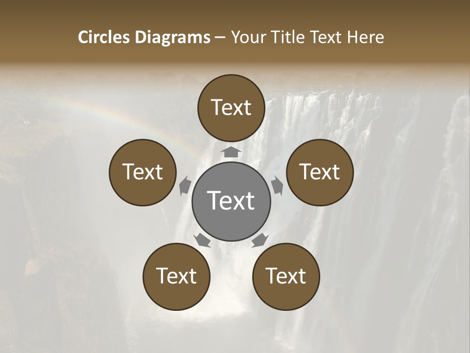 A Waterfall With A Rainbow In The Middle Of It PowerPoint Template