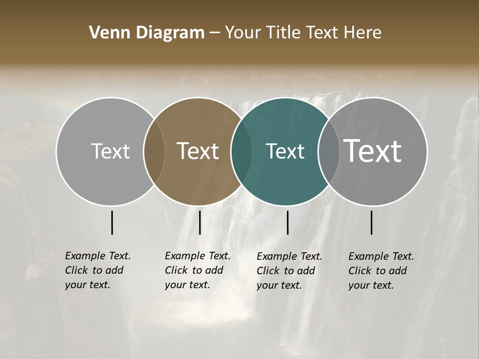 A Waterfall With A Rainbow In The Middle Of It PowerPoint Template