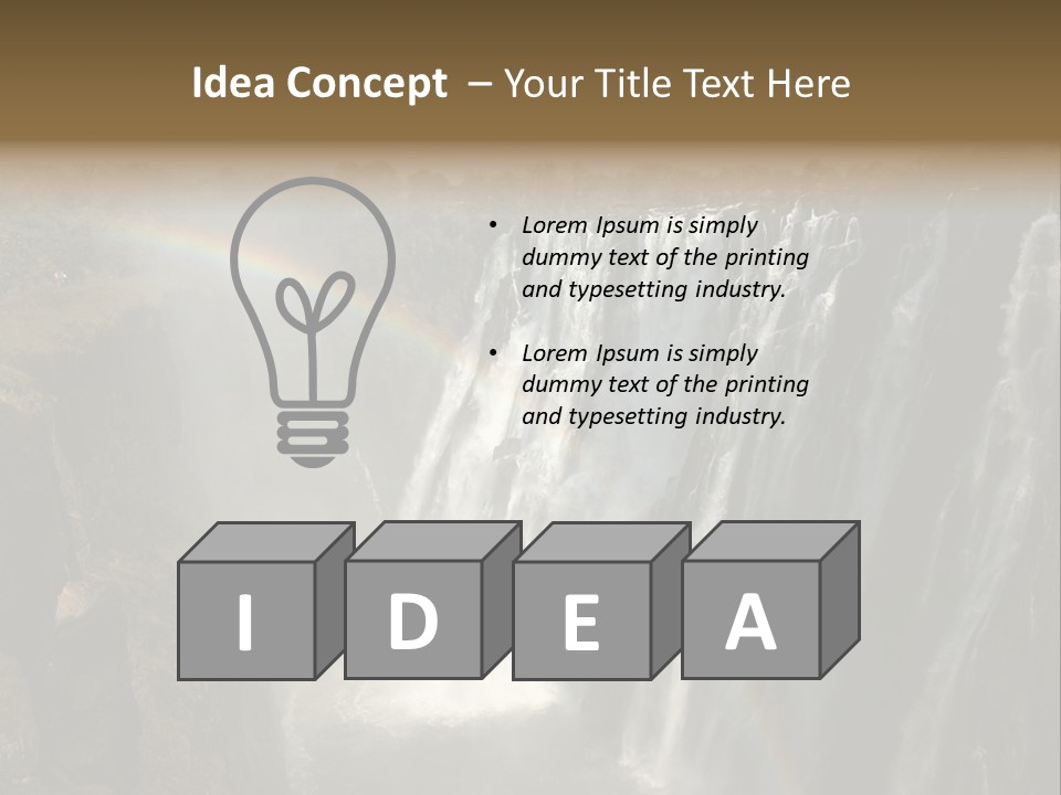 A Waterfall With A Rainbow In The Middle Of It PowerPoint Template