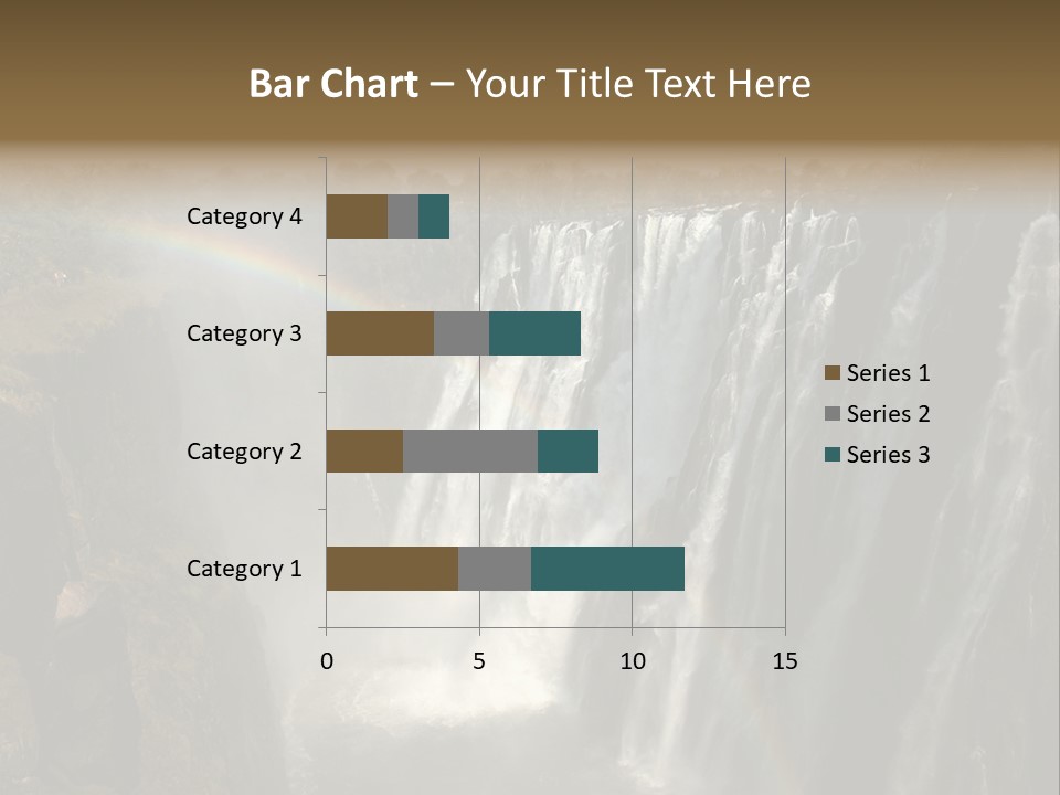 A Waterfall With A Rainbow In The Middle Of It PowerPoint Template