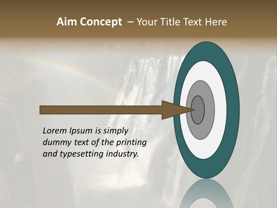 A Waterfall With A Rainbow In The Middle Of It PowerPoint Template