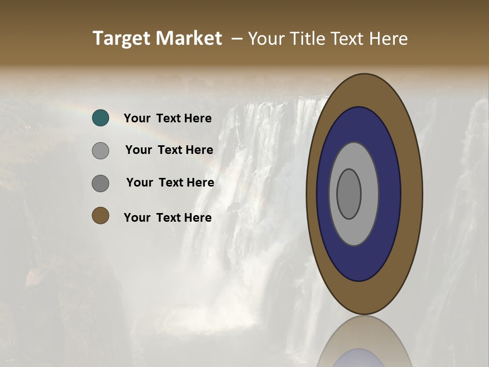 A Waterfall With A Rainbow In The Middle Of It PowerPoint Template