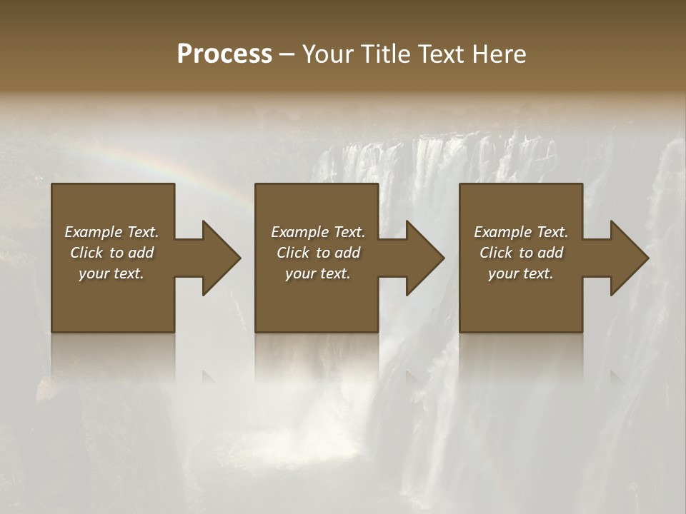 A Waterfall With A Rainbow In The Middle Of It PowerPoint Template