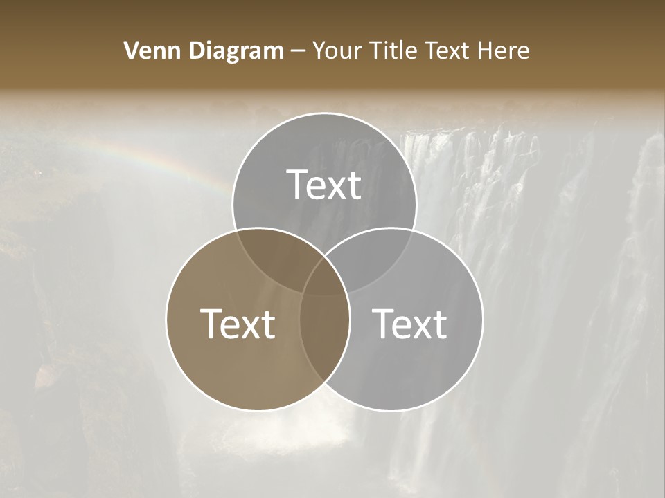 A Waterfall With A Rainbow In The Middle Of It PowerPoint Template