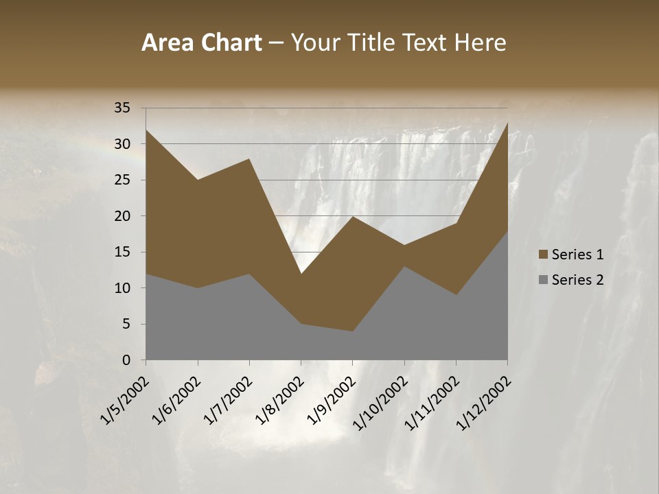 A Waterfall With A Rainbow In The Middle Of It PowerPoint Template