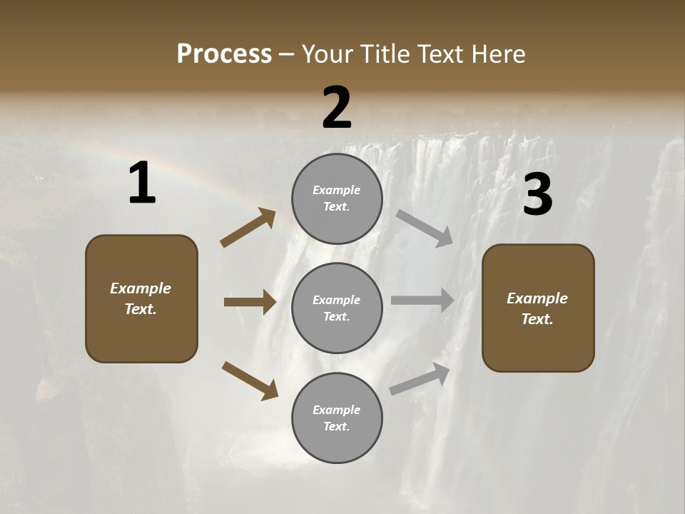 A Waterfall With A Rainbow In The Middle Of It PowerPoint Template