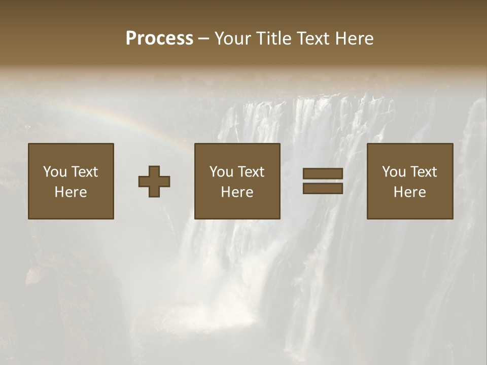 A Waterfall With A Rainbow In The Middle Of It PowerPoint Template