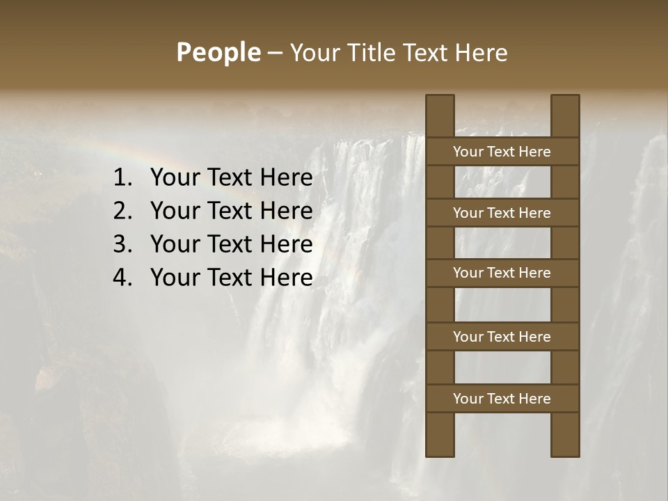 A Waterfall With A Rainbow In The Middle Of It PowerPoint Template