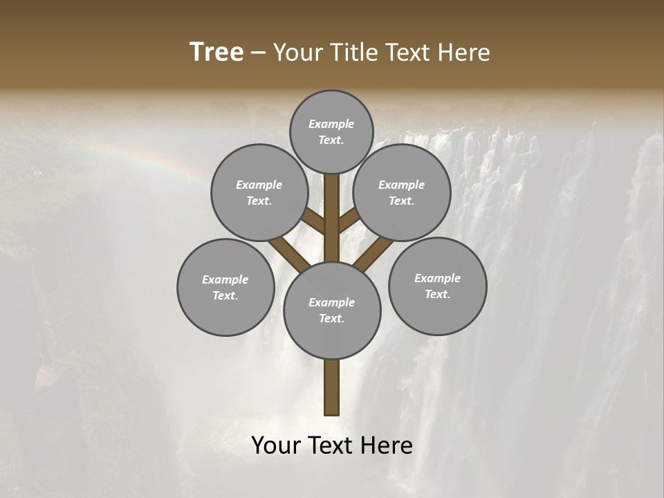 A Waterfall With A Rainbow In The Middle Of It PowerPoint Template