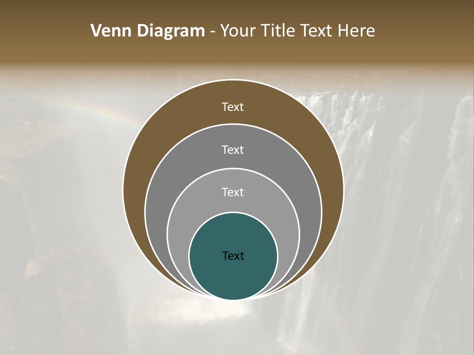 A Waterfall With A Rainbow In The Middle Of It PowerPoint Template