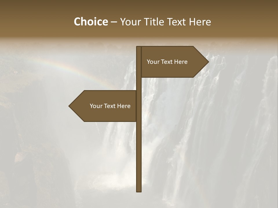 A Waterfall With A Rainbow In The Middle Of It PowerPoint Template