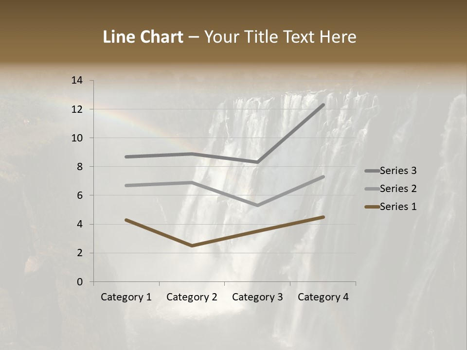 A Waterfall With A Rainbow In The Middle Of It PowerPoint Template