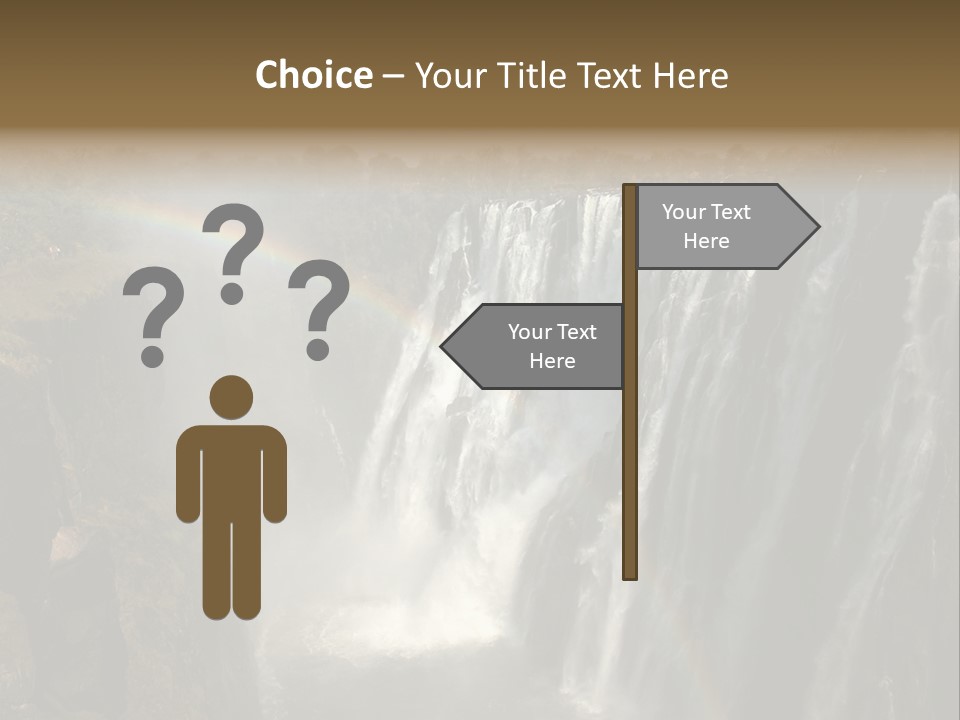 A Waterfall With A Rainbow In The Middle Of It PowerPoint Template