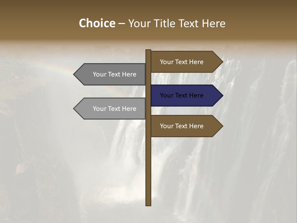 A Waterfall With A Rainbow In The Middle Of It PowerPoint Template