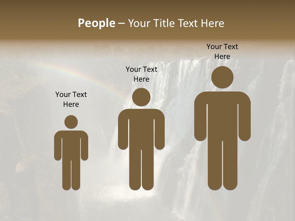 A Waterfall With A Rainbow In The Middle Of It PowerPoint Template