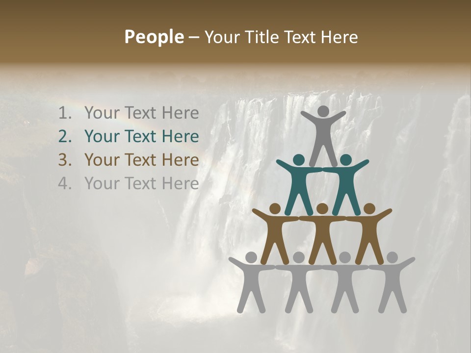 A Waterfall With A Rainbow In The Middle Of It PowerPoint Template