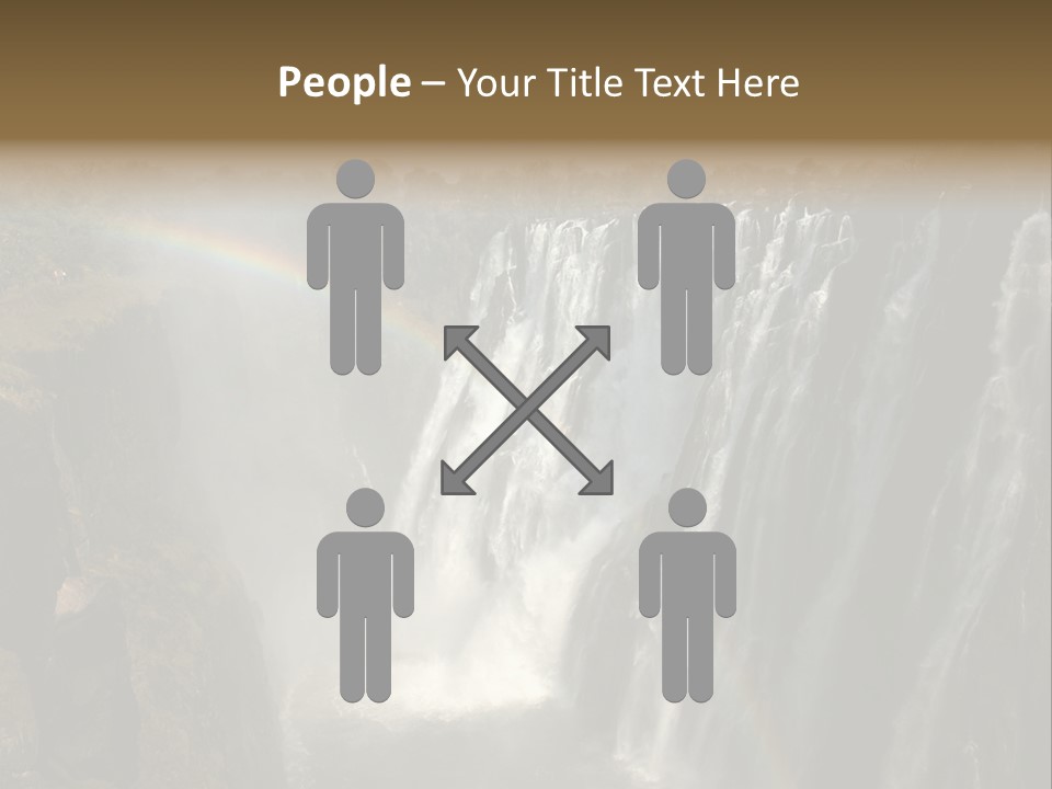 A Waterfall With A Rainbow In The Middle Of It PowerPoint Template