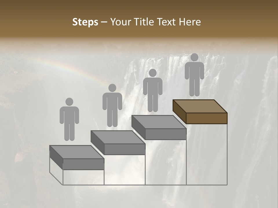 A Waterfall With A Rainbow In The Middle Of It PowerPoint Template