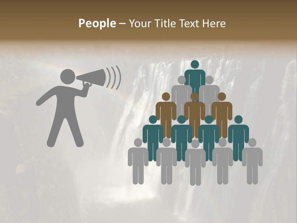 A Waterfall With A Rainbow In The Middle Of It PowerPoint Template