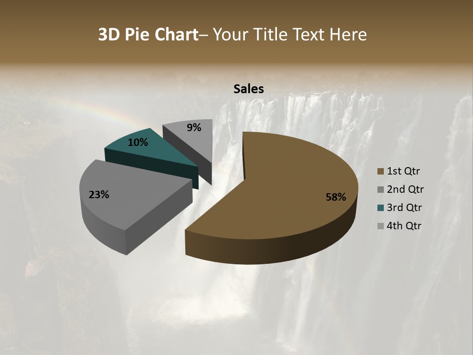 A Waterfall With A Rainbow In The Middle Of It PowerPoint Template