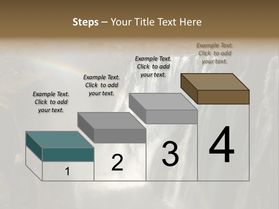 A Waterfall With A Rainbow In The Middle Of It PowerPoint Template