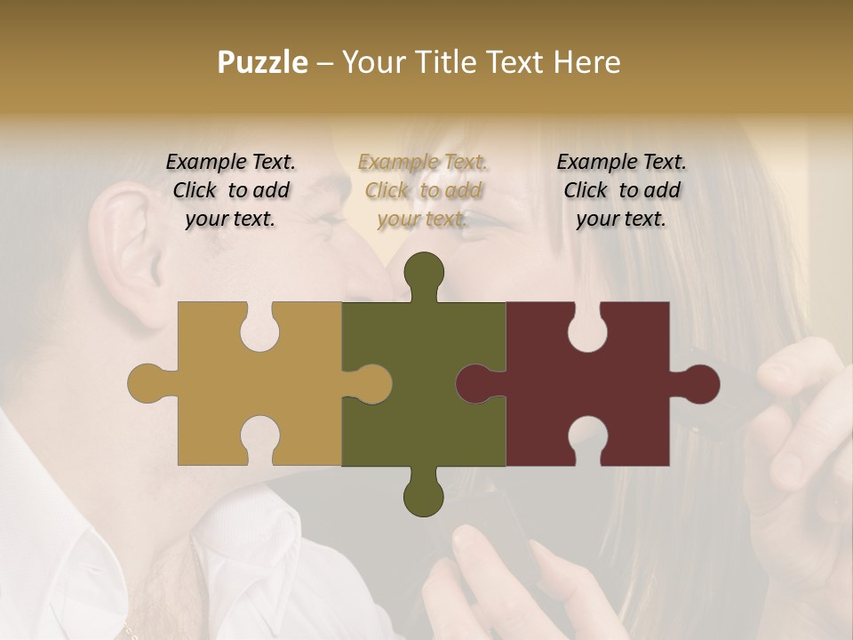 A Man And A Woman Eating A Chocolate Bar PowerPoint Template