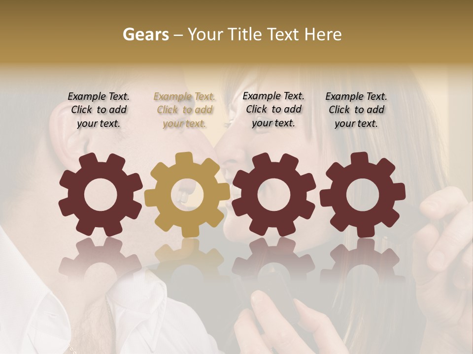 A Man And A Woman Eating A Chocolate Bar PowerPoint Template