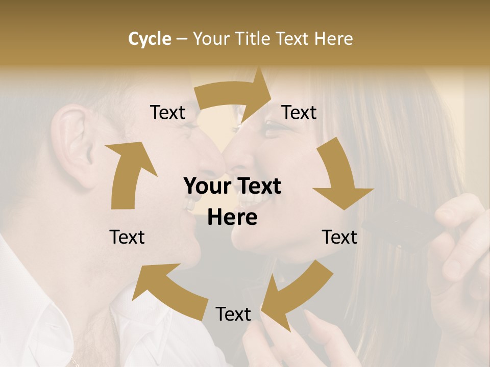 A Man And A Woman Eating A Chocolate Bar PowerPoint Template