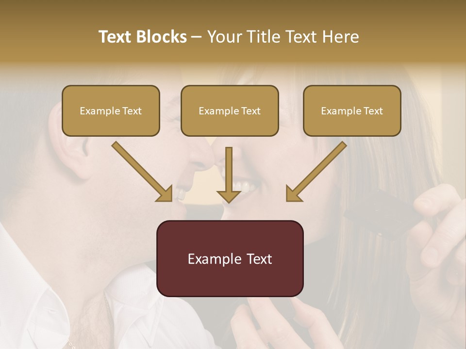 A Man And A Woman Eating A Chocolate Bar PowerPoint Template