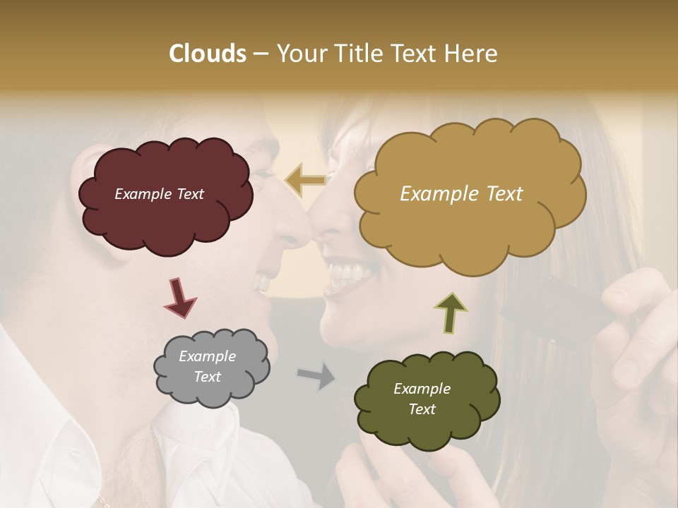 A Man And A Woman Eating A Chocolate Bar PowerPoint Template