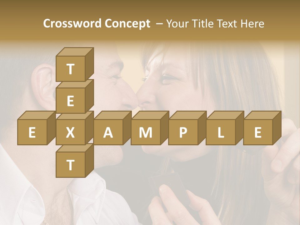 A Man And A Woman Eating A Chocolate Bar PowerPoint Template