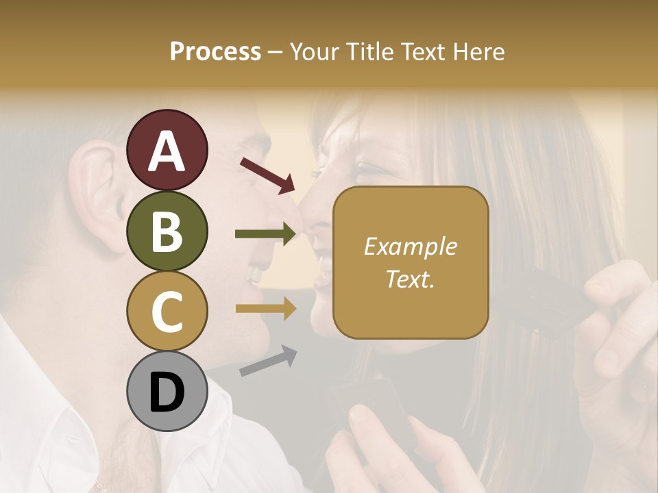A Man And A Woman Eating A Chocolate Bar PowerPoint Template