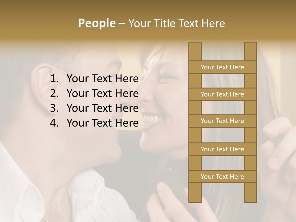 A Man And A Woman Eating A Chocolate Bar PowerPoint Template