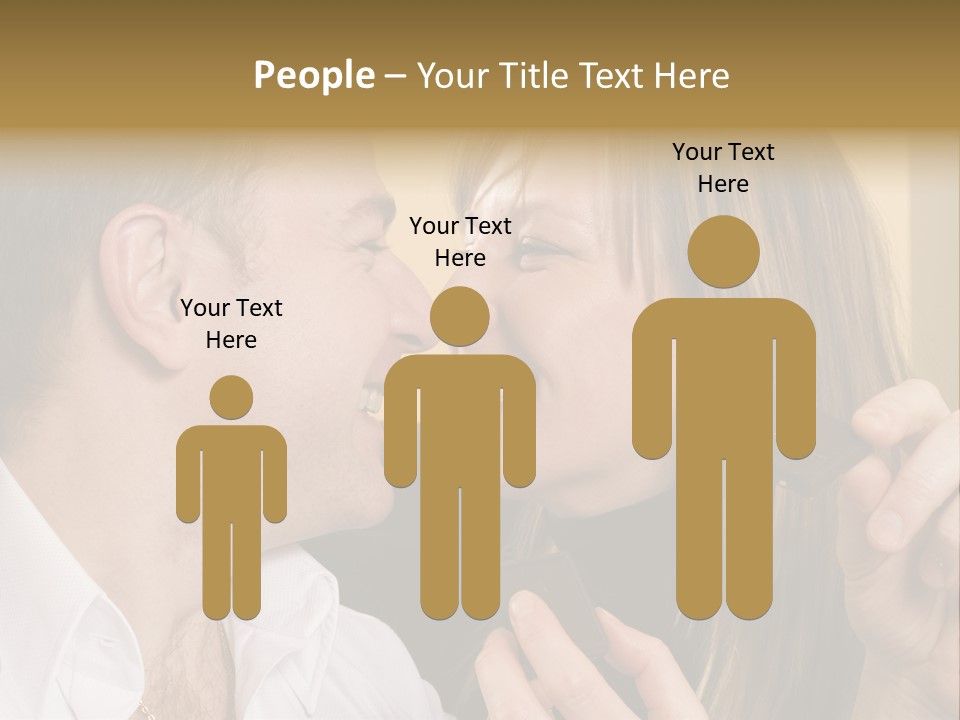 A Man And A Woman Eating A Chocolate Bar PowerPoint Template